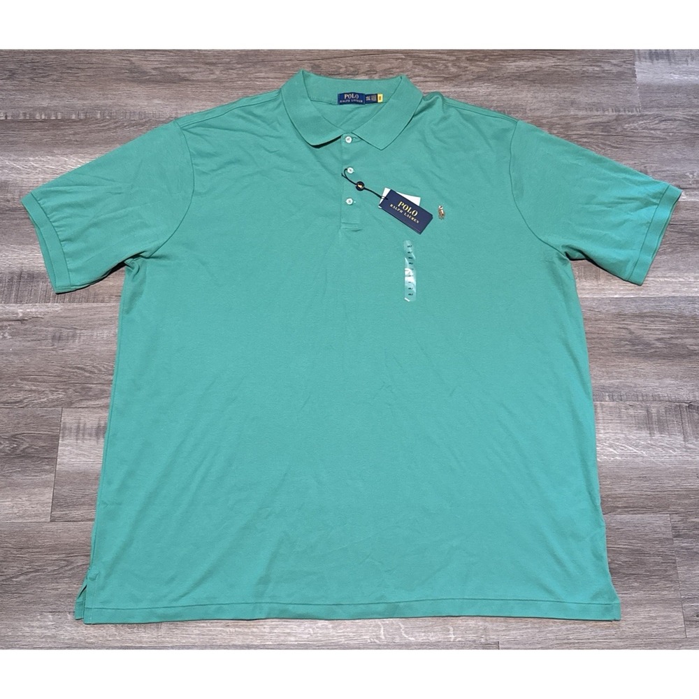 Polo Ralph Lauren Men's Size 4XLT Green Soft Touch Short Sleeve Polo Shirt TALL